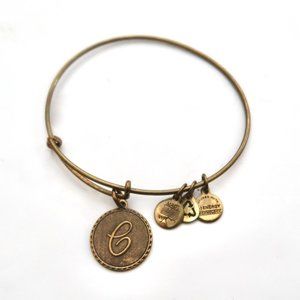 ALEX AND ANI letter C charm bangle bracelet